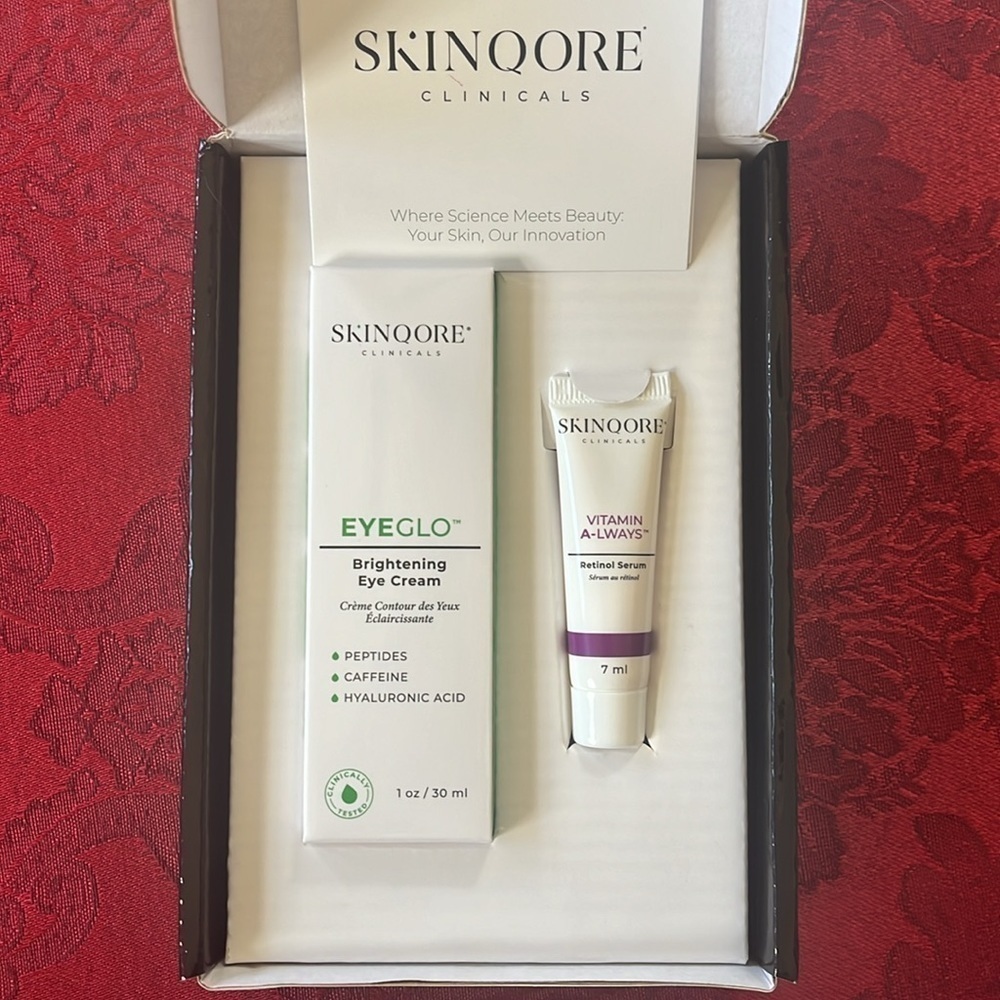Brand New Brightening Eye Cream & Serum Set Peptides Hyaluronic Acid Caffeine